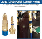 QDB33 Argon Hose Quick Connect Fittings, Argon Inert Gas Hose Fittings,Gold - Image 2