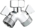 Tecmolog 2 Way Brass Hose Splitter Heavy Duty 3/4" Garden Hose Splitter with Shut Off Valve Chrome, DSF017A by Tecmolog
