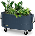 Permasteel Self-Watering Garden Bed, Rolling Planter for Vegetables, Flowers, Herbs, and Fruit, Outdoor Indoor, Caster Wheels, Blue by Unknown