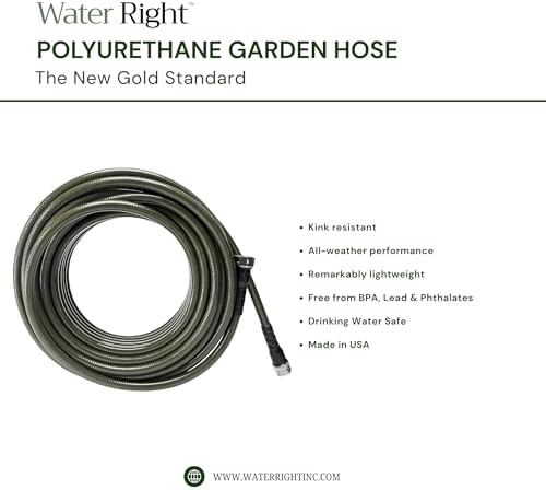 Water Right Polyurethane Garden Hose, 100 Ft, Non-toxic, 7/16” ID, Olive - Image 2