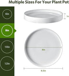 Ceramic Plant Saucer 8.5 Inch 2 Pack White, Fits Pot Base Under 8 Inch - Image 3