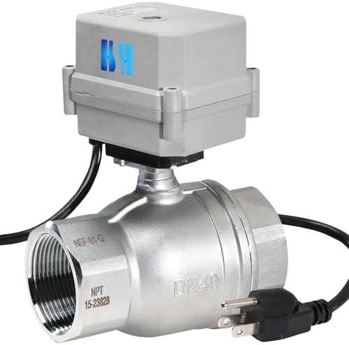 1-1/2 inch DN40 110-230VAC Normally Closed Stainless Steel 304/CF8 Motorized Electrical Ball Valve With U.S. Plug - Image 2