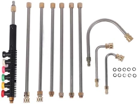 Jiawu Pressure Washer Extension Wand Kit with Versatile Nozzles for Deep Cleaning High Areas in Eaves and, Metal, 20pcs - Image 6