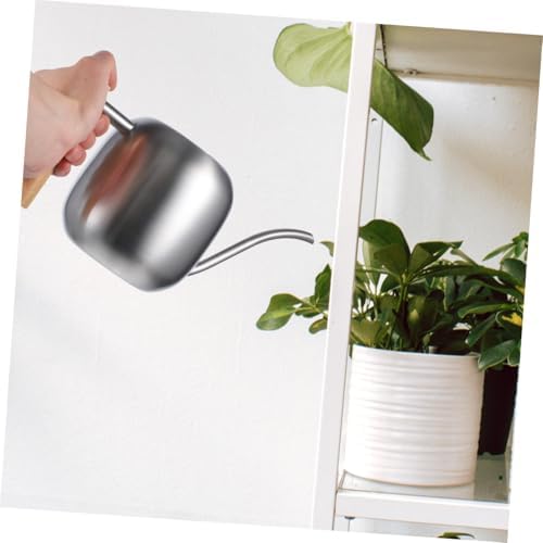 Mikikit Small Stainless Steel Watering Can with Long Spout for Indoor Plants Garden Kettle Tool with Handle Practical Sprinkling Can for Office and Home Gardening - Image 6