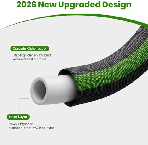 Garden Hose 100 FT, Non-Expanding Water Hose, Lightweight Flexible, Kink-Resistant & Burst-Resistant, High Pressure Garden Hose for Lawn, Garden, Car Wash & Outdoor Cleaning - Image 6