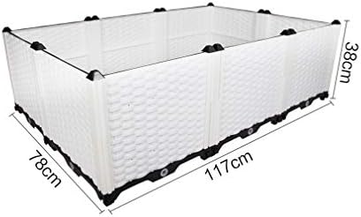 Hershii Gardening Raised Bed Kits DIY Rectangular Plant Growing Container Plastic Vegetables Herbs Flowers Large Deepened Planter Box for Balcony, Patio, Yard - White - 46.06 X 30.7' X 14.96 Inches - Image 3