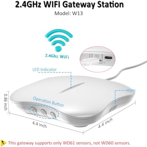 WiFi Water Leak Detector for Home with App Alert,2.4Ghz Gateway + 10 Sensor - Image 3
