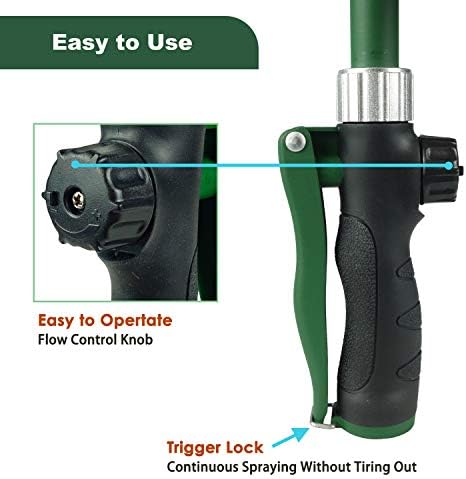 Heavy Duty 21 Inch Watering Wand with Pivoting Head, Adjustable Water Sprayer Wand with Ergonomic Handle, Spray 6 Watering Patterns, Perfect for Watering Hanging Plants - Image 4