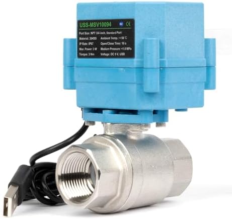 U.S. Solid WiFi Smart Motorized Ball Valve 3/4 inch NPT for Water Control, Irrigation, 2 Way 304SS Electric Valve, USB Powered, Status Indicator, Flow Direction, Remote On/Off Control, NSF Certified - Image 3