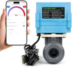 U.S. Solid WiFi Smart Motorized Ball Valve 1/2 in NPT, 2-Way PVC Electric Valve, USB Powered, LED Indicator, Remote On/Off for Water and Irrigation by USSolid