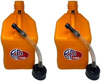 5.5 Gallon Square Utility Jug 2 Pack with 15" Clear Dispensing Hose Kit & Dual-Purpose Cap | BPA-Free Heavy-Duty Multi-Use Container for Water Storage, Automotive Fluids & Outdoor Applications by KOOLPRODUCTS