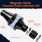 2-1/2" Magnetic Dust Collection Fittings, 7 Pack Dust Collector Kit for 2.5 Inch Shop Vac Hose One-to-Multi Quick Connect and Switch Dust Collection Hose System for Workshop Woodworking Shop Vacuum - Image 3
