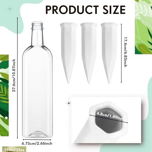 Ziliny 8 Sets Terracotta Plant Watering Spikes with Bottles - Image 2