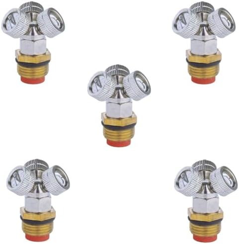 1/2"（DN15） Brass Mist Nozzle Thread Mist Nozzle for Lifting Garden Bed Backyard Outdoor Cooling System（Pack of 5） Span-Shaped Three-Jet Filter 5pcs by Unknown