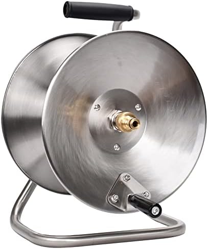 Garden Hose Holder, Stainless Steel Garden Hose Reel, 2 in 1Water Hose Reel, Hand Wall/Floor Mounted Hose Stand for Yard Lawn - Image 5