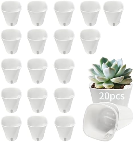 3" Self Watering Pots,20 Sets Self Watering Planter Pots for Indoor Plants with Water Level Indicator and Multiple Vents,Self Watering Planters,Self Watering Plant Pot for House Plants,Flowers,Herbs by TCBWFY