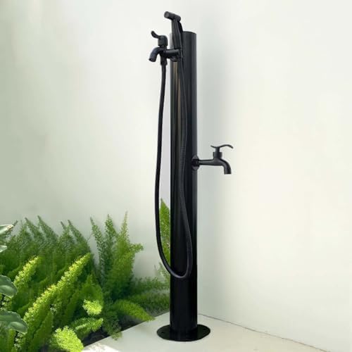 Freestanding Outdoor Antifreeze Water Faucet Stand, Lockable Hose Holder, Ideal for Garden Irrigation and Car Washing, Durable Landscape Water Feature by Unknown
