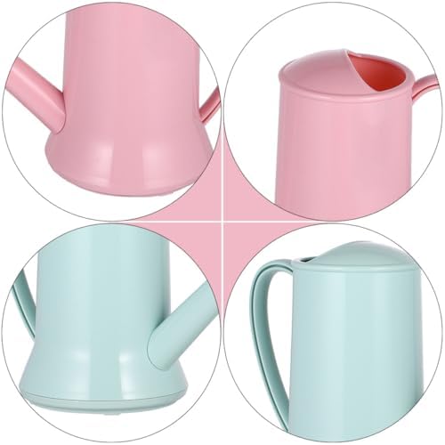 Alasum 2pcs Gardening Watering Cans with Long Spout 2l Translucent Plastic Watering Pots for Indoor and Outdoor Irrigation Pink and Green Horticulture Tools for Plant Care - Image 3