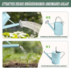 6.5L Light Blue Galvanized Steel Watering Can - Rust-Resistant Rust-Proof Metal Pot with Removable Long Spout & Ergonomic Movable Handle for Indoor Outdoor Plants, Garden Lawn Flowers - Image 4