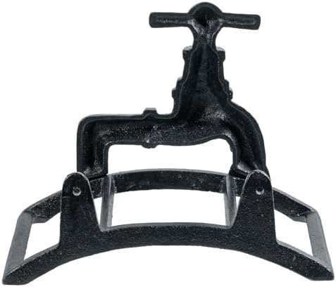 MyGift Brown Cast Iron Wall Mounted Garden Hose Holder, Spigot Design - Image 7