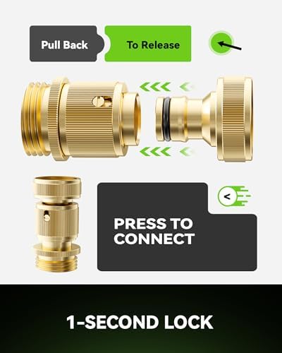 RainPoint Garden Hose Quick Connectors, Heavy Duty Solid Brass 3/4 Inch GHT, Universal Leak-Proof Fittings for Easy Water Hose Connection (6 Sets) - Image 3