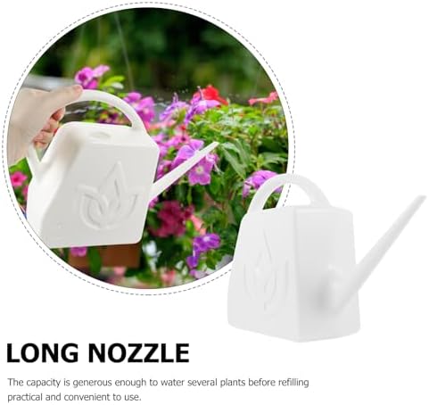 FENICAL Large 2l Watering Can for Outdoor Plants with Long Spout, White Plastic Plant Waterer for Garden and Patio Use - Image 7