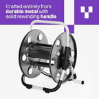 FREEDOM Portable and Wall-Mountable Garden Hose Reel equipped with 5/8' 100ft, Kink-Free Hybrid Hose, Lightweight, Easy Setup. Spray Nozzle and Leader Hose Included - Image 5