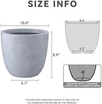 Kante Small Round Bowl Blue Gray Concrete Planter 10" Dia, Outdoor - Image 2