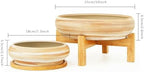 Succulent Pots, Large Plant Pots Ceramic Bonsai Pots with Drainage Tray - Image 2