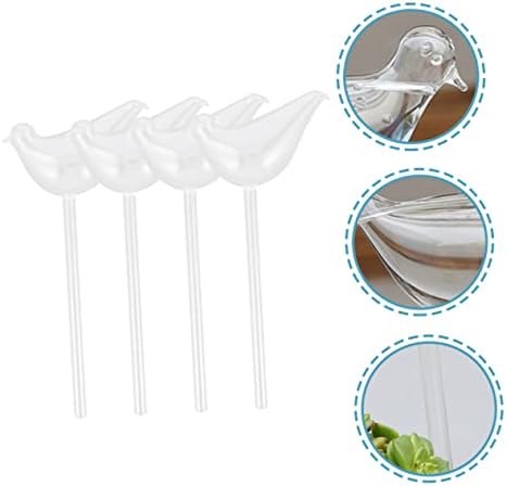 BESPORTBLE 4pcs Self Watering Plant Waterers Decorative Bird Shaped Glass Watering Globes for Indoor and Outdoor Plants Automatic Drip System Lasts Days for Travel and Holidays - Image 4