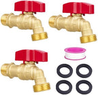 Brass Hose Bib 2PCS, 1/2"x 3/4" Outdoor Water Spigot, Outside Garden Faucet by TMOK