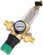 1in DN25 Water Pressure Regulator, Brass Pressure Reducer, Home Regulator with Backwash Filter & Meter Fittings, Ideal for RV Travel Trailer Water Hose - Image 4