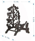 Rustic Rust Brown Cast Iron Garden Hose Holder, Wall-Mounted Bird & Tree Design, Durable Outdoor Hose Storage for Garden, Yard, Fence - Vintage Style Decor (9.3" Height) HC1418 - Image 3