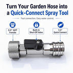 3/4" GHT to 1/4" Quick Connect Adapter Kit with 5 Nozzles & Shut Off Valve - Image 3