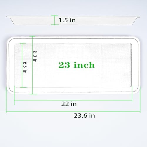 VUWEZ 2 Pack Plastic Plant Saucer, Rectangular 24 inch, Indoors Outdoor Plant Water Drip Tray for Flower Pot Planter, Windowsill Tray (8 X 24'', Blue) - Image 2