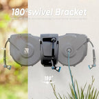 Garden Hose Reel 115 ft x 5/8 in, Retractable Heavy Duty Hose Reel with Any Length Lock, Auto Rewind System, 180° Metal Swivel Bracket, 10-Pattern Garden Hose Nozzle, Dark Grey - Image 4