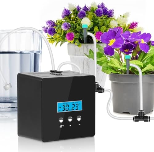 Automatic Watering System for Potted Plants - 10-Pot Indoor Plant Waterer with Timer, Leak-Proof Design & USB-C/Battery Power by DAOTAILI