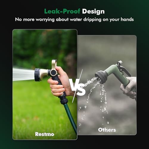 RESTMO Garden Hose Nozzle Heavy Duty, Fireman Style Water Hose Nozzle - Image 6
