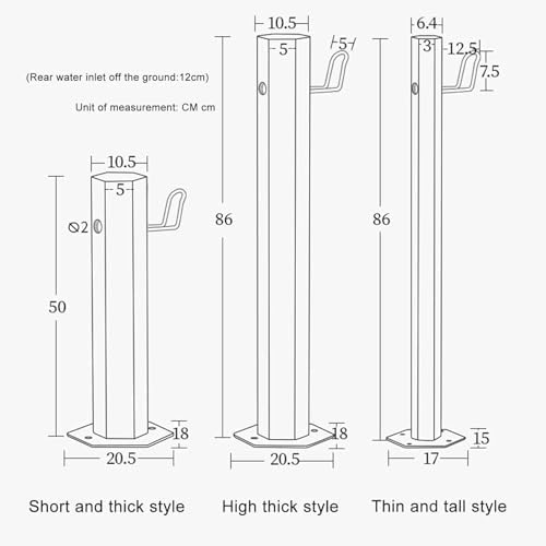 Floor Mounted Faucet Outdoor Water Pipe Vertical Fountain Irrigation Column,Hexagon Vertical Garden Water Column - Stainless Steel Faucet, Insulated & Antifreeze Design, Perfect for Home Gar - Image 2