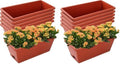 CHUKEMAOYI Window Box Planter, 14 Pack Plastic Vegetable Flower Planters Boxes 17 Inches Rectangular Flower Pots with Saucers for Indoor Outdoor Garden, Patio, Home Decor by CHUKEMAOYI