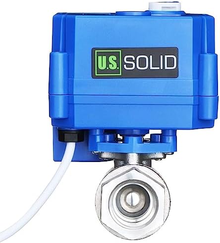 U.S. Solid 1/2 in 304 Stainless Steel Motorized Ball Valve, NSF Certified, Full Port, 9-24 V AC/DC, 3-Wire Latching Self-Hold, Manual Override, Position Indicator - Image 2