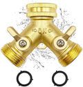 Garden Hose Quick Connect 3/4 Inch Brass Garden Hose Splitter Y-Type 2 Way Outdoor Faucet Connector by Unknown