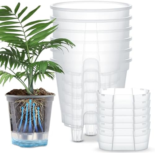 Wonderjune Self Watering Planter, 8.27'', Clear, 6 Pcs by Wonderjune