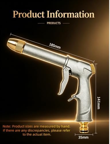 100% heavy-duty metal car wash and garden spray nozzle, all-copper nozzle, 360° rotatable with 4 spray modes, fits 3/4 inch hose connection, versatile for watering plants, lawn, and car washing - Image 4