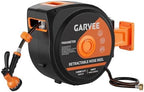 1/2 in x 100 ft Retractable Garden Hose Reel, Wall Mounted, 9-Function Nozzle, Any Length Lock, 180° Swivel, Auto Slow Rewind for Watering Lawn, Washing Car, Cleaning Patio by Unknown