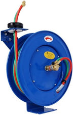 Geelife Welding Hose Reel Retractable 1/4 Inch x 50ft Twin Oxygen Acetylene Rubber Hoses Heavy Duty Industrial Single Arm by Geelife
