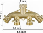Brass 4 Way Garden Hose Splitter Ball Valve Adapter - Image 5