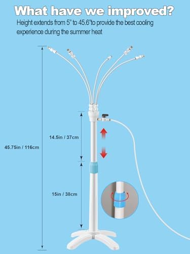 Stand Misters for Outside Patio with Adjustable Riser Tube (up to 46in) - 5 Brass Nozzles and 26FT Line Standing Misting Cooling System for BBQ, Patio, Pool, and Water Activities - Image 4