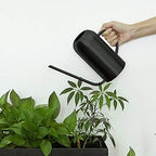 Watering Can, Long Mouth Watering Pot Stainless Steel Large Capacity Watering Plants and Flowers Indoor Watering Can (Color : Black, Size : 21x24.8cm)(Black) - Image 4
