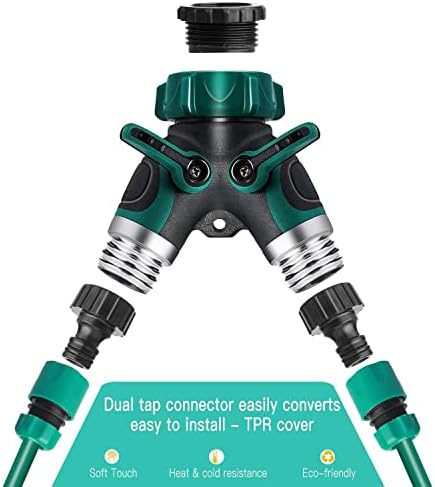 Garden Hose Y Valve Hose Splitter, Water Faucet Splitter with Comfortable Rubberized Grip, 2 Way Hose Splitter - Image 5